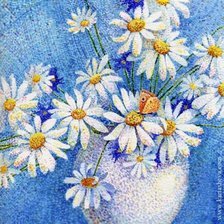 Схема вышивки «Ромашки цветы»