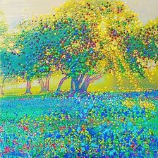 Оригинал схемы вышивки «Лето цветы деревья» (№2839904)