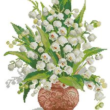 Схема вышивки «ваза с ландышами»