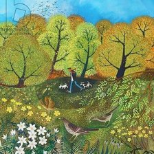 Схема вышивки «Лето природа пейзаж собаки»