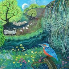 Лето природа пейзаж птицы