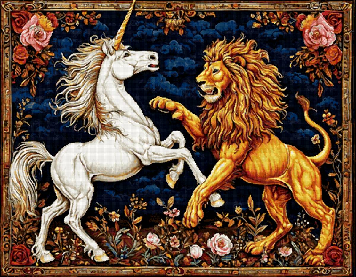 №2841156 - единорг, лев, гобелен - предпросмотр