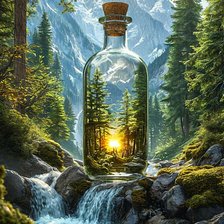 Схема вышивки «Лес в бутыле улучшенная»