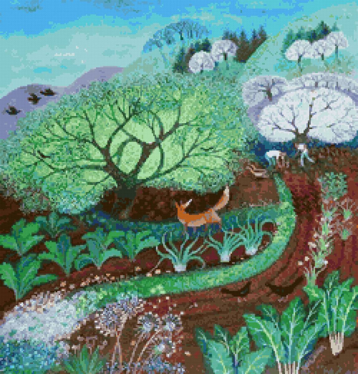 №2841378 - природа пейзаж лес лиса сад - предпросмотр