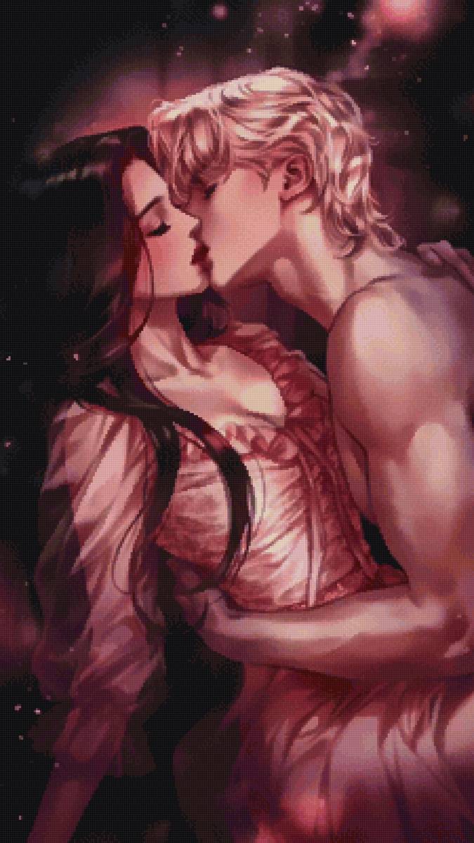 Поцелуй - девушка, пара, аниме, парень - предпросмотр