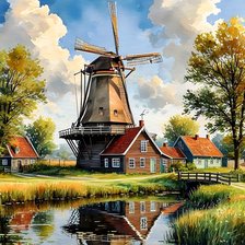 Схема вышивки «мельница»