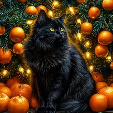 Схема вышивки «Апельсиновый кот))»