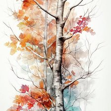 Схема вышивки «береза»