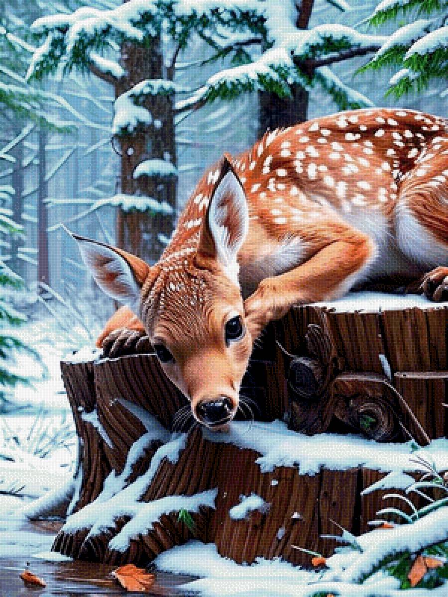 Пятнистый оленёнок - арт - предпросмотр