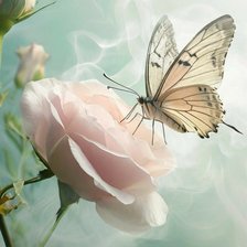 Схема вышивки «Цветок и бабочка»