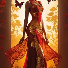 Схема вышивки «Женский силуэт»