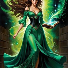 Схема вышивки «Дева в зелёном»