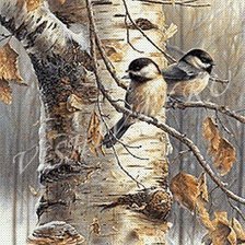 Схема вышивки «птицы на дереве»