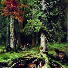 Схема вышивки «лес»