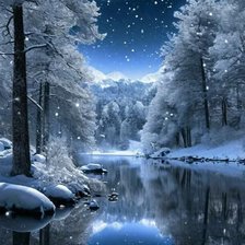 Схема вышивки «Зимний 🌲🌲лес»