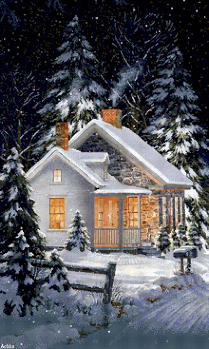 Дом, зима - дом зима - предпросмотр