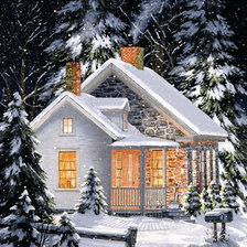 Схема вышивки «Дом, праздник, ночь»