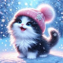 Схема вышивки «Зимний кот»