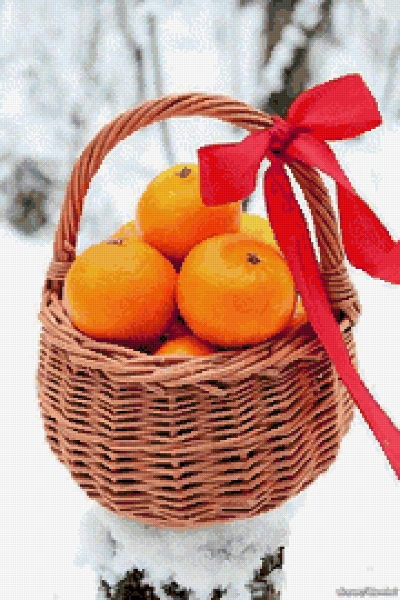 Кардина с фруктами - праздник, зима, мандарины - предпросмотр