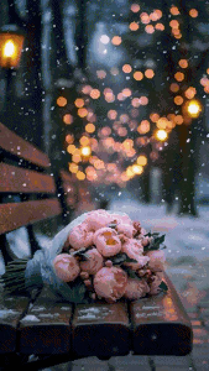 Розы зимой - новый год, розы, цветы - предпросмотр