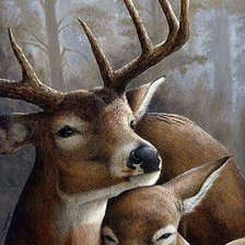 Схема вышивки «Олени»