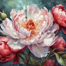 Схема вышивки «Пионы»