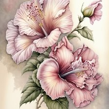 Схема вышивки «гибискус»