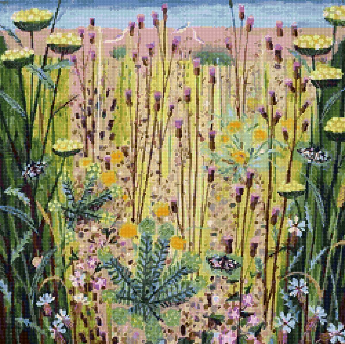 №2843716 - лето поле цветы птицы природа пейзаж - предпросмотр