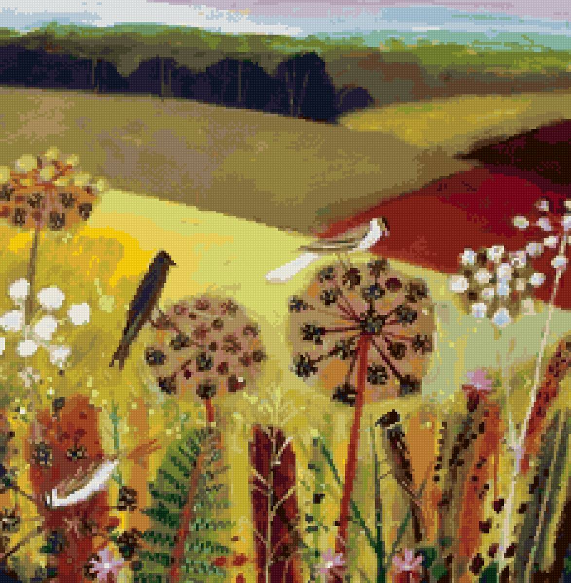 №2843723 - лето поле птицы природа пейзаж - предпросмотр