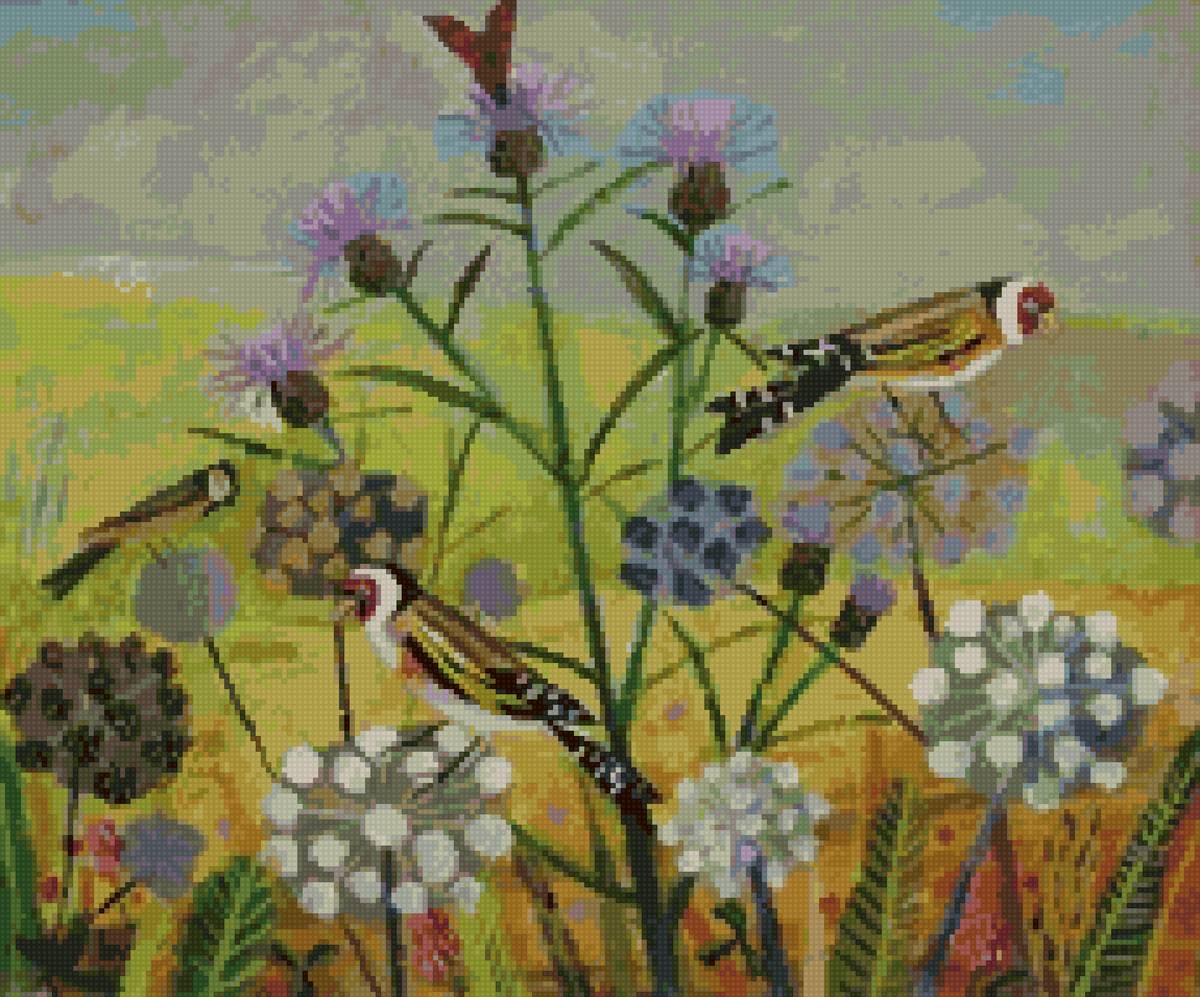 №2843726 - лето поле птицы природа пейзаж - предпросмотр