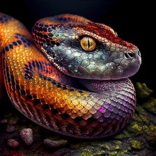 Схема вышивки «Яркая змея»