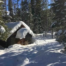 Схема вышивки «дом в лесу»