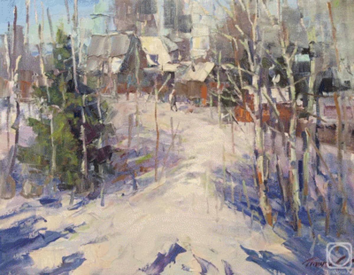 деревня - ели, лес, деревня, снег, зимний пейзаж, птицы, сосны - предпросмотр