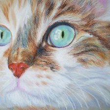 Схема вышивки «Котик. Рисунок масляной пастелью»