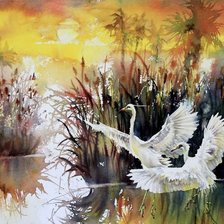 Схема вышивки «Цапли»