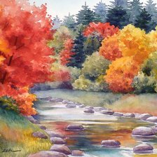 Схема вышивки «Осень в лесу»