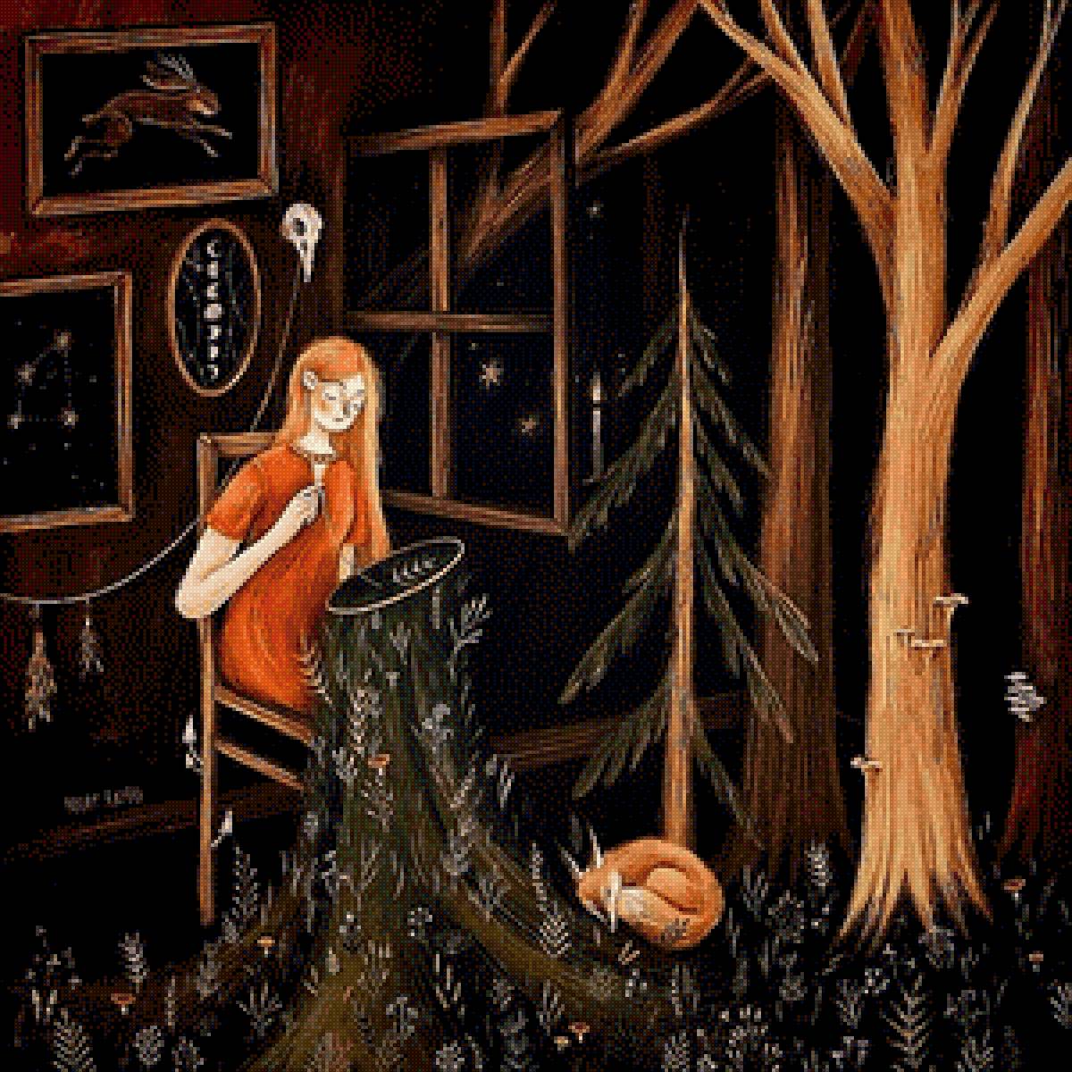 Лисья песнь Ред 1 - магия, творчество, лес, рукоделие, лисы - предпросмотр