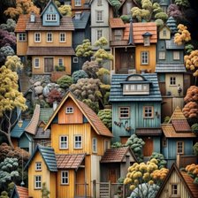 Схема вышивки «Домики»