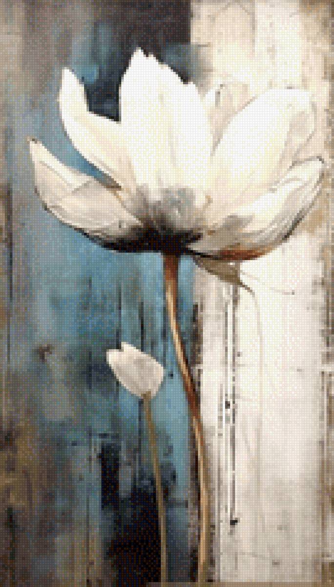 Лилия - лилия, голубой фон - предпросмотр