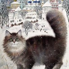 Схема вышивки «Снежный кот»