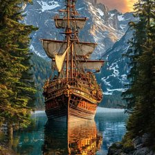 Схема вышивки «Корабль»