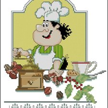 Схема вышивки «повар кофеман»