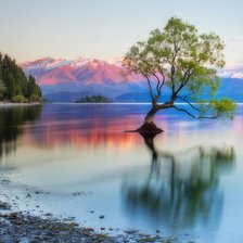 Схема вышивки «novaia-zelandiia-ozero-uanaka-gory-nebo»