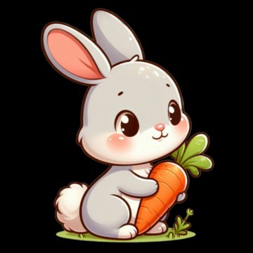Зайчик с морковкой - кролик, зайчик, заяц - оригинал