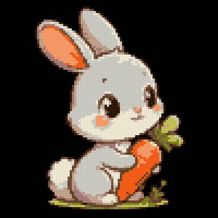 Зайчик с морковкой - заяц, кролик, зайчик - предпросмотр