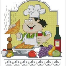 Схема вышивки «повар чебуреки с вином»