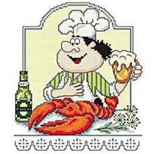 Схема вышивки «повар пиво и раки»