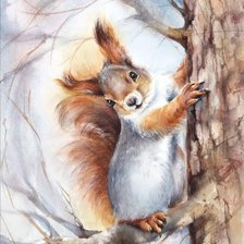 Схема вышивки «Белочка. Акварель»