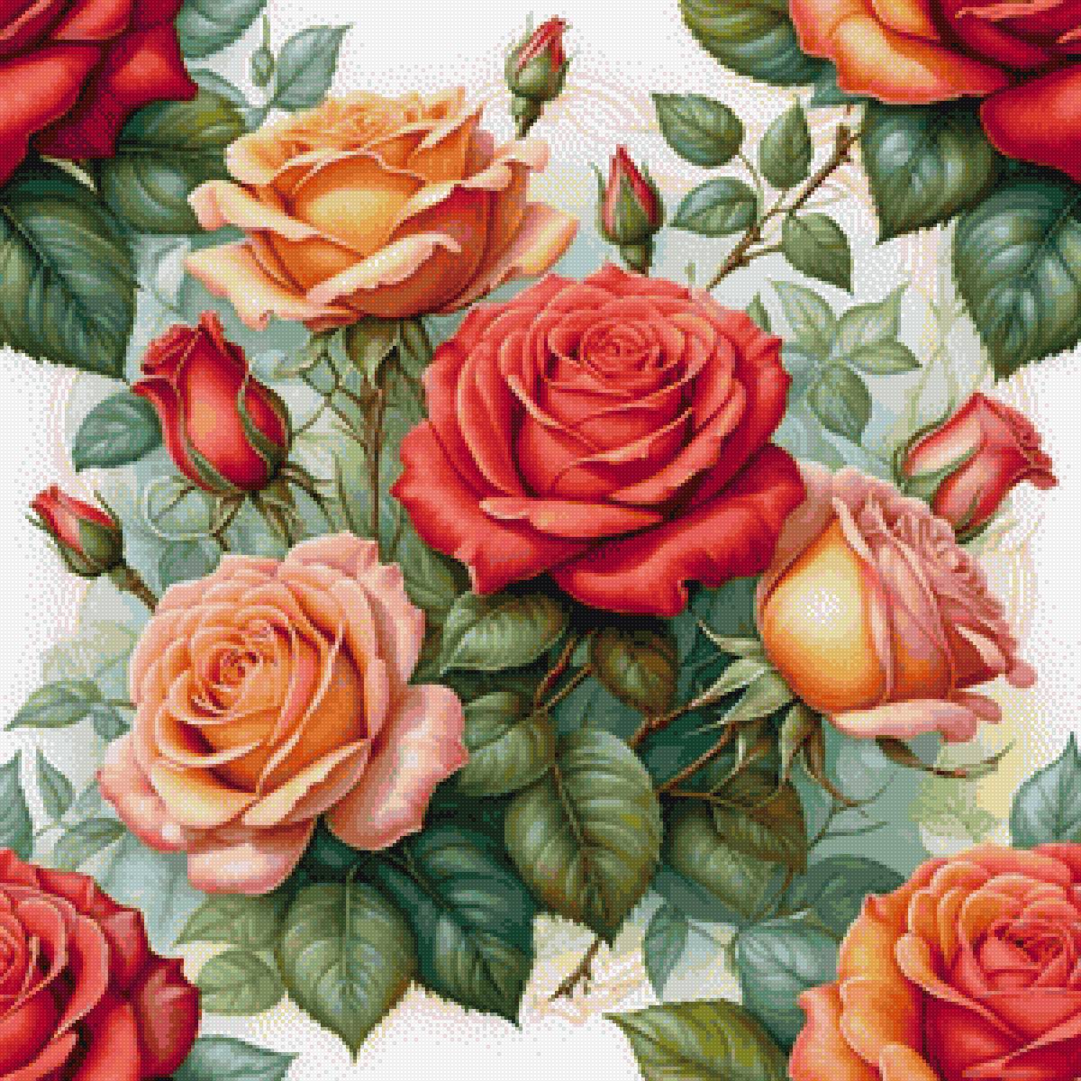 Подушка "Розы" - цветы, подушка, розы - предпросмотр