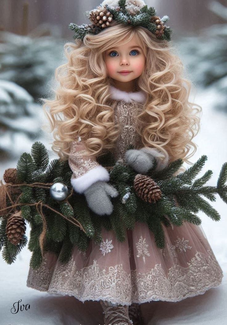 Девочка - зимний лес, девочка - оригинал